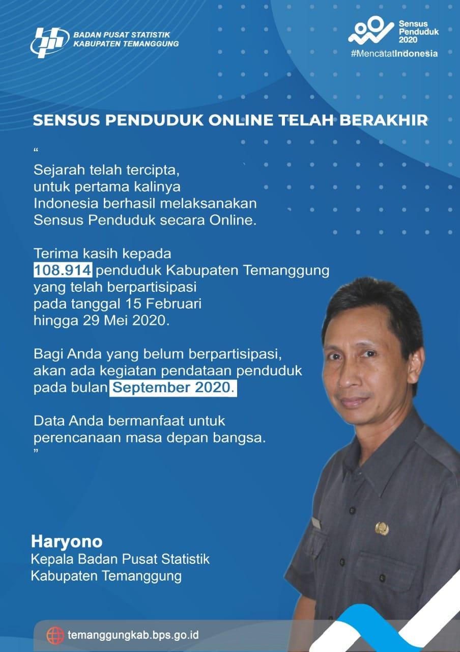 Sensus Penduduk Online telah berakhir