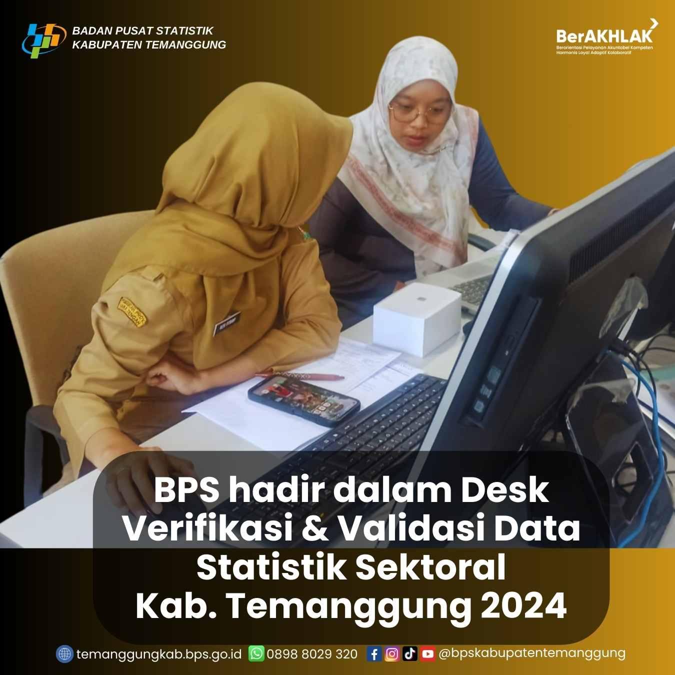 BPS hadir dalam Desk Verifikasi dan Validasi Data Statistik Sektoral Kabupaten Temanggung 2024