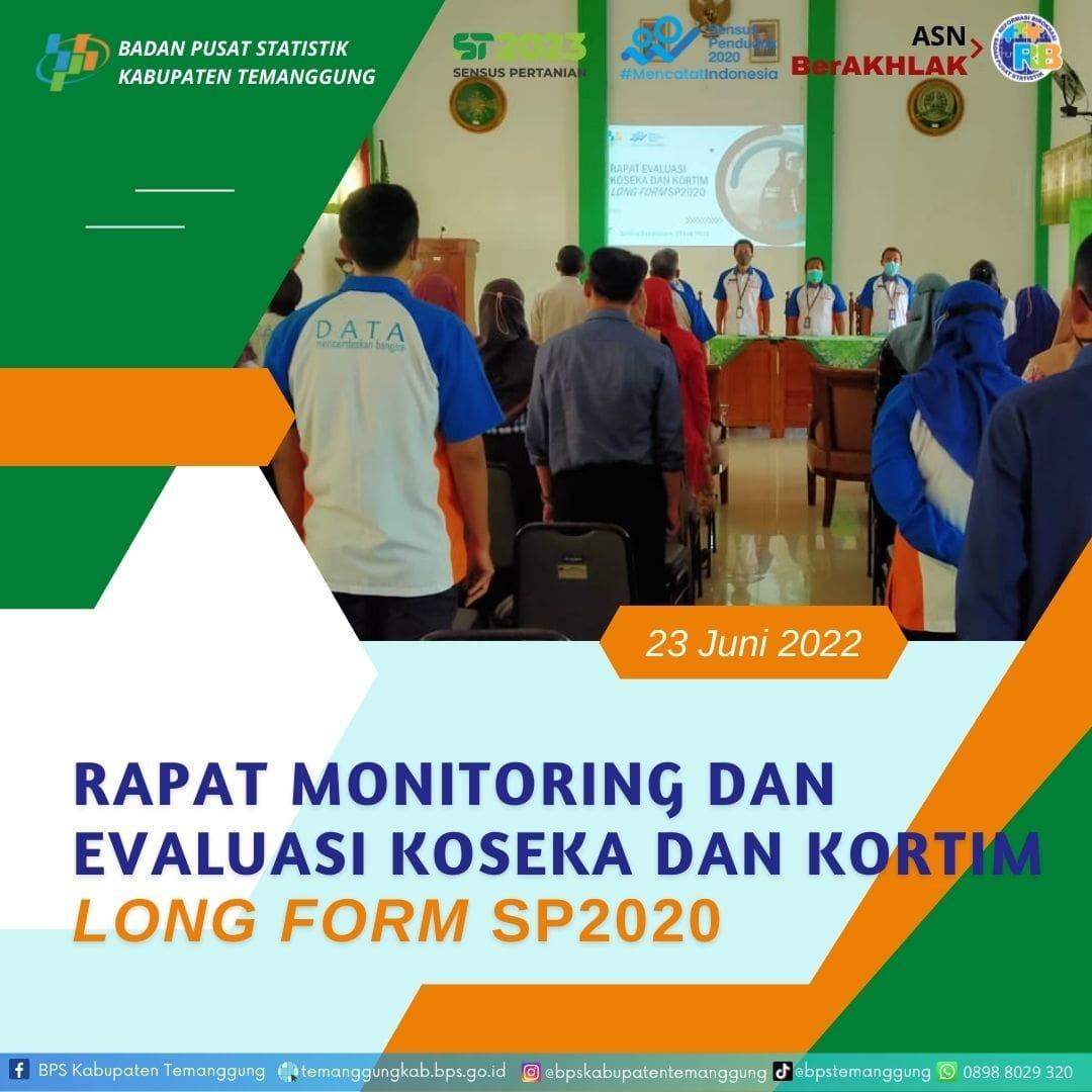 Rapat Monitoring dan Evaluasi Koseka dan Kortim kegiatan Long Form SP2020 BPS Kabupaten Temanggung